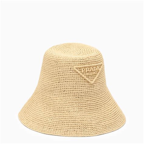 Prada Cappello bucket naturale in paglia 